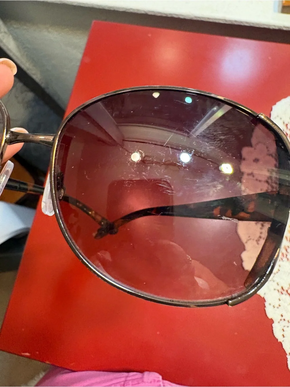 Oscar de la Renta Brown Gradient Aviator Sunglasses